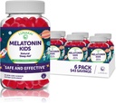Lunakai Kids Melatonin Gummies 1mg - Formule propriétaire la plus délicieuse - Non-OGM, Vegan, Sans gluten Supplément à faible dose pour les enfants - Gummy de sommeil naturel pour les enfants de 2 ans + - (6 pack)