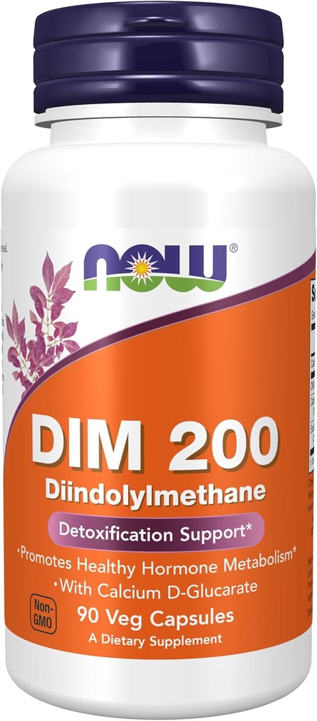 MAINTENANT Compléments alimentaires, DIM 200 (Diindolylméthane) avec du calcium D-Glucarate, 90 Capsules de Veg