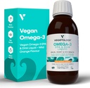 Vegan Omega 3 Liquide, de Microalgues, 800mg de DHA de l'EPA, avec la vitamine D3, soutient la santé du cœur, du cerveau et des yeux, huile de poisson naturelle alternative, Royaume-Uni Fabriqué, aromatisé doux orange