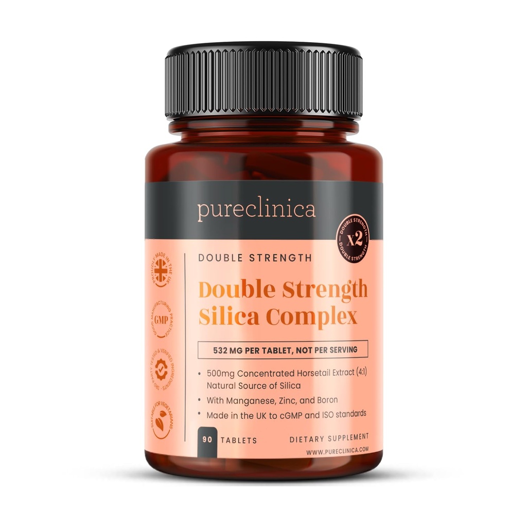 Complexe Silice à double résistance – Approvisionnement de 3 mois! (2000mg Extrait de queue de cheval x 90 comprimés)