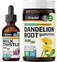 BIO KRAUTER Thistle de lait Teinture 2 Fl. Oz. & Dandelion 60 Gummies