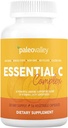 Paleovalley Essential C Complex - Supplément de vitamine C pour le support immunitaire - 1 paquet, 450mg - Superaliments biologiques Unripe Acerola Cherry, Camu Camu, Amla Berry - Pas d'acide ascorbique synthétique - USA Made