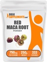 BulkSupplements.com Poudre de maca rouge - de racine, supplément de maca, supplément à base de plantes - Vegan & Gluten Free, 750mg par portion, 250g (8,8 oz) (paquet de 1)