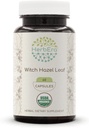 HerbEra Witch Hazel Leaf USDA Organic 60 Capsules.com Supplément naturel aux plantes.com Capsules végétales biologiques certifiées et feuille de Hazel biologique de sorcière (Hammelis virginiana) Feuille séchée (60 Capsules)