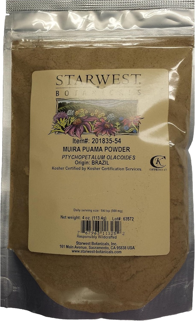 Poudre de racine Muira Puama - 4 Oz