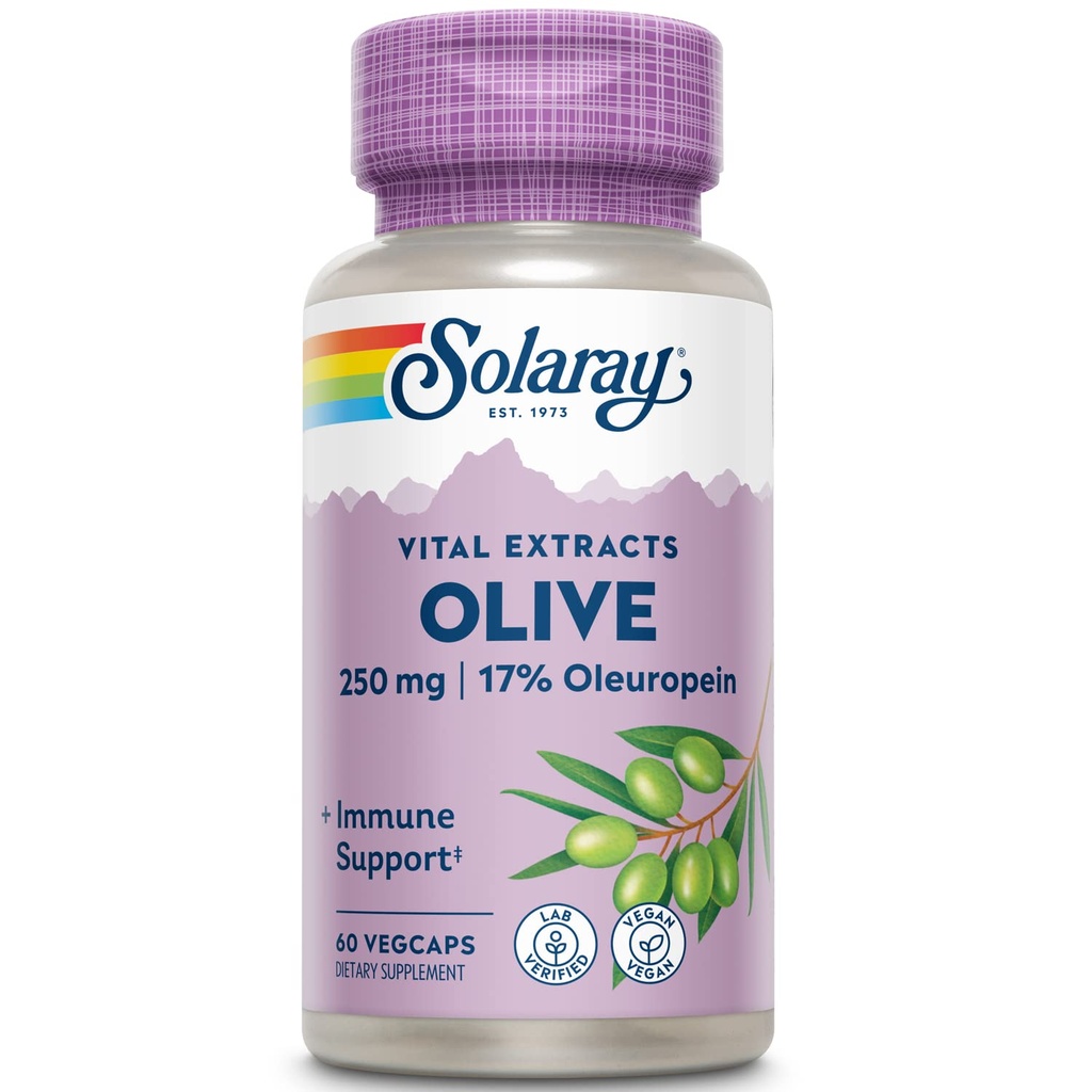 SOLARAY Olive Leaf Extract Supplement, 250mg | 60 Count