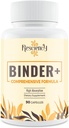 Supplément Binder Detox – Charbon activé, zéolite, argile bentonite, chardon de lait, mélanges propriétaires - Foie et Gut, Absorption Max, 90 Capsules Vegan