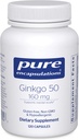Encapsulations pures Ginkgo 50 160 mg de Ginkgo Biloba Supplément pour soutenir l'oxygène, la circulation sanguine et les problèmes de mémoire légère associés au vieillissement*