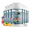 GreeNatr 7 en 1 Supplément de soutien immunitaire avec vitamine C, vitamine D3, Zinc 50mg, Quercetin, Echinacea Purpurea, Sambucus Elderberry et Ginger pour la défense immunitaire complète - 60 capsules (12 bouteilles)