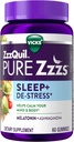ZzzQuil PURE Zzzs De-Stress 2mg Mélatonine Gommies, , Aide au sommeil pour les adultes, Ashwagandha pour le soutien du stress, 60 Gommies