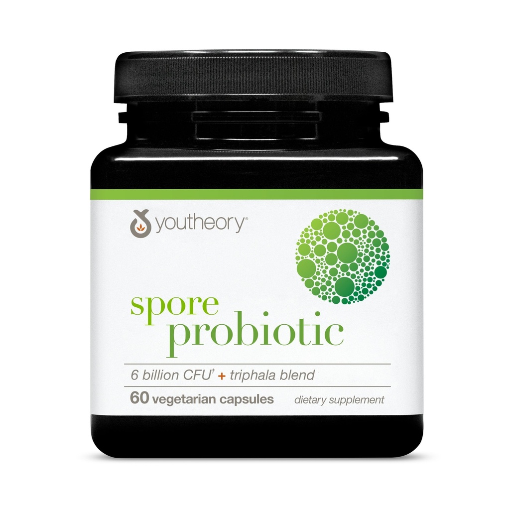 Yothéorie Spore Probiotique - 6 milliards UFC - Supplément digestif probiotique* - Résistes Ventilation de l'acide estomac* - Sans lait, sans gluten et sans soja - 60 capsules végétariennes