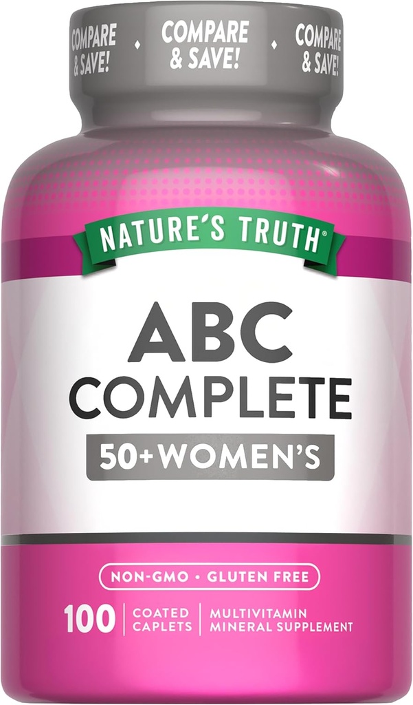 Nature's Truth Women's 50+ Multivitamin Caplets | 100 Count | with Vitamin A, C, D, E and Zinc | Non-GMO & Gluten Free Supplement