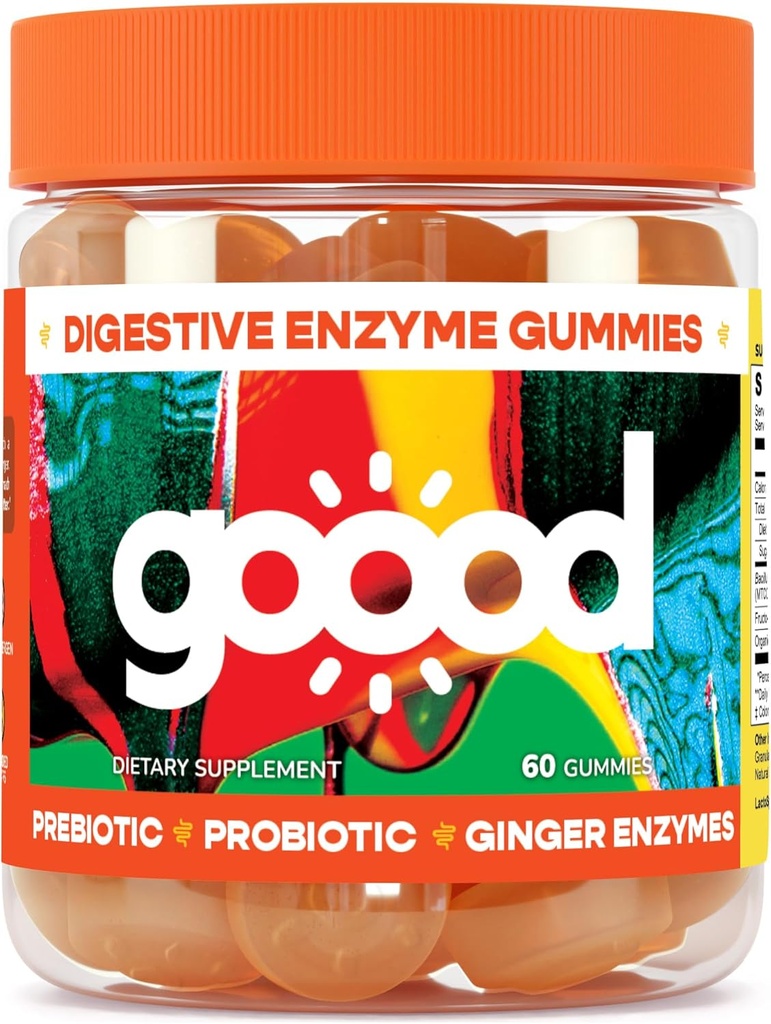 Goood Probiotic & Prebiotic Gummies - Gummies probiotiques pour les femmes et les hommes avec enzyme digestive - sans sucre pour les enfants Gummies probiotiques - Gummies non-OGM et fibre végétalienne pour le soulagement des ballonnements - Lemon Flavor