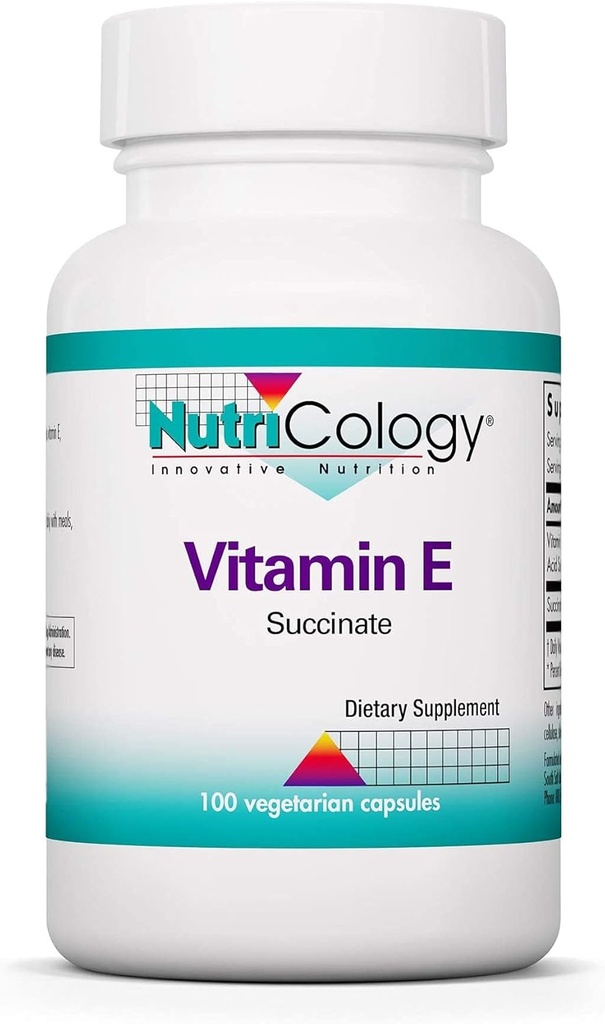 Nutricologie Vitamine E Succinate Supplément - pour les hommes et les femmes, 400 UI D-Alpha-Tocopheryl, Antioxydant, Capsules végétariennes - 100 Compte