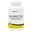 NaturesPlus Calcium/Magnésium/Vitamine D3 avec vitamine K2 - soutient la santé des os et des immunes - Végétarien, sans gluten - 90 comprimés - 22,5 Services