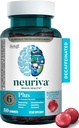 NEURIVA Plus Supplément Cerveau pour mémoire, focus et concentration+Fonction cognitive avec vitamines B6 & B12 et Nootropiques testés cliniquement Phosphatidylsérine et neurofactor, 50ct Gommies de fraise