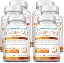 Science approuvée Turmeric MD - avec des curcuminoïdes curcuminoïdes de type BioPerine et 95% normalisés - 360 capsules (6 mois d'approvisionnement)