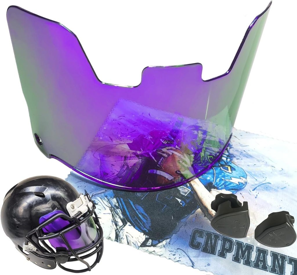 No Fog Football Visor, Youth and Adult Football Helmet Viosor. Facial Protection Visor for Football Helmet Accessories, Shock Resistance, Scratch Resistant, UV Block, Reduces Glare,OK Clarity