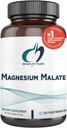 Conceptions pour la santé Magnésium Malate - Magnésium chélaté en Di Magnésium Malate - Forme hautement biodisponible pour soutenir l'énergie, la santé osseuse + la récupération musculaire (120 Capsules de magnésium Malate)