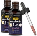 Carlyle Enfants Melatonin Liquid, 1 fl oz, 2 Pack, Fruit Flavor, Supplément sans drogue pour enfants
