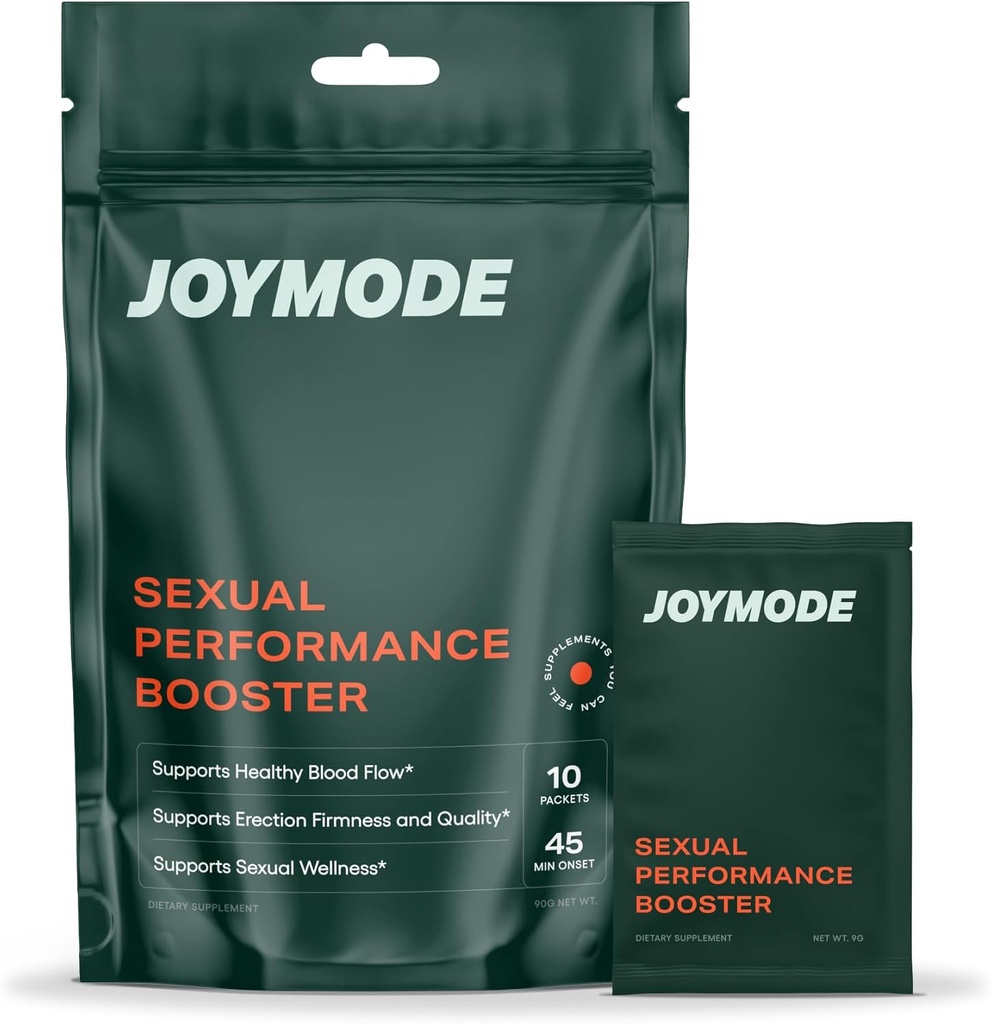 JOYMODE Performance Booster w/Arginine Nitrate, L-Citrulline, Vitamine C, & Ginseng - Soutient le flux sanguin d'oxyde nitrique et la qualité de l'érection