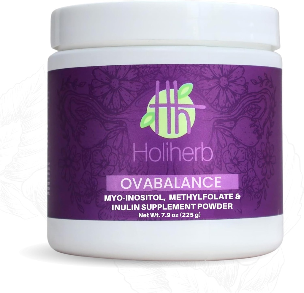 Holiherb Myo Inositol + supplément méthylfolié pour les femmes. Suppléments de fertilité pour l'équilibre hormonal et le soutien de la santé ovarienne.