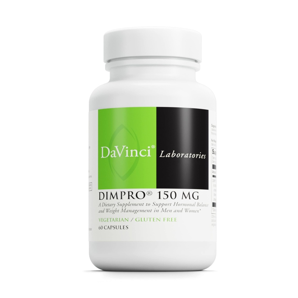 DAVINCI Labs DIMPro 150mg - Helps Support Hormonal Balance, Estrogen Metabolism & More with DIM* - Gluten-Free - 60 Capsules (60 Servings)