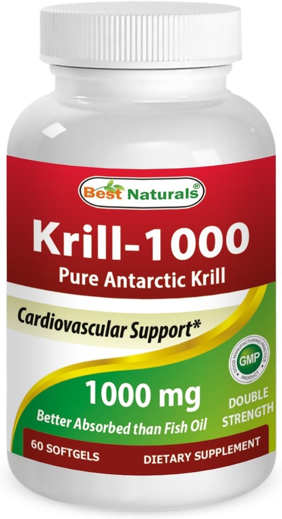 Meilleur gel doux d'huile de krill naturel, 1000 mg, 60 Nombre