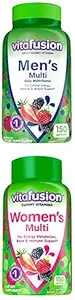 Ensemble de vitamines gommy adultes pour les hommes, multivitamines quotidiennes aromatisées au Berry pour les hommes, 75 jours d'approvisionnement, 150 comtes + femmes de Vitafusion, 75 jours d'approvisionnement, 150 comtes