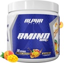 Alpha Suppose Amino NRG+ BCAA Amino Energy Recovery Powder - Mélange d'hydratation avec électrolytes - Focus Blend pour un support optimal de performance chez les hommes et les femmes (30 portions, mangue pêche)