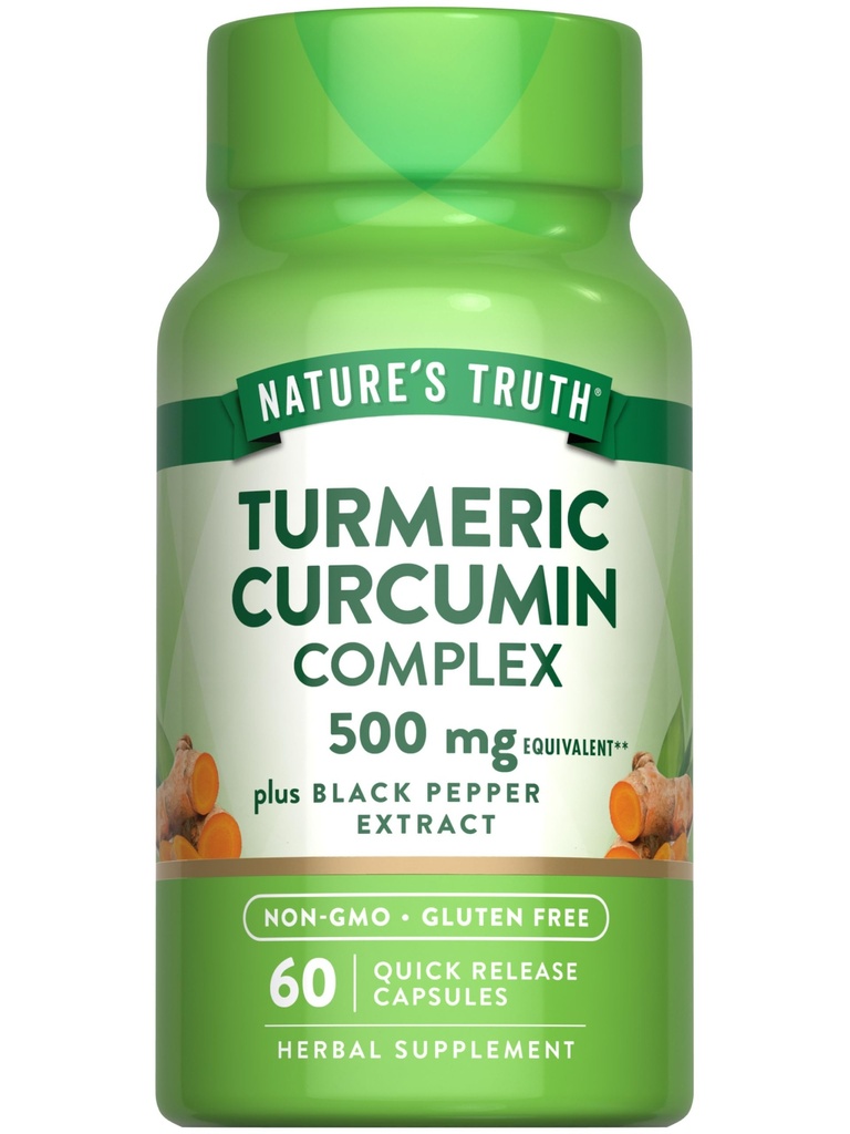 La vérité de la nature Curcumine curcumine curcuma avec extrait de poivre noir 60 Capsules