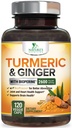 Supplément curcumin curcumin curcuma 2600mg - avec gingembre biologique et curcuma, extrait de poivre noir BioPerine 95% Curcuminoïdes - Avancé Absorption Joint & Antioxydant Soutien Extra Force - 120 Capsules