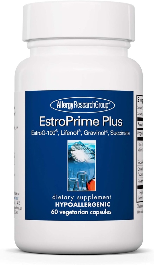 Groupe de recherche sur l'allergie Flashs Plus de supplément - Soutien à la ménopause pour les femmes, l'estrogen, le soulagement de la ménopause, pour les éclairs chauds et les sueurs nocturnes - 60 comtes