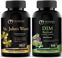 St Johns Wort 900mg-Mood Supplément de soutien-Calm Suppléments. Supplément DIM 300mg avec Broccoli 200mg BioPerine 10mg-Hormone et équilibre œstrogène pour les femmes et les hommes.120 Capsules végétales(2 MOIS SUPPLÉMENT)