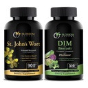 St Johns Wort 900mg-Mood Supplément de soutien-Calm Suppléments. Supplément DIM 300mg avec Broccoli 200mg BioPerine 10mg-Hormone et équilibre œstrogène pour les femmes et les hommes.120 Capsules végétales(2 MOIS SUPPLÉMENT)
