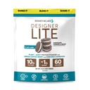 Designer Wellness, Designer Lite, Protéines naturelles à faible teneur en calories, Fibre prébiotique, Vitamines et minéraux clés, Chocolat Cookies et crème, 25.6 Onces