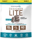 Designer Wellness, Designer Lite, Protéines naturelles à faible teneur en calories, Fibre prébiotique, Vitamines et minéraux clés, Chocolat Cookies et crème, 25.6 Onces