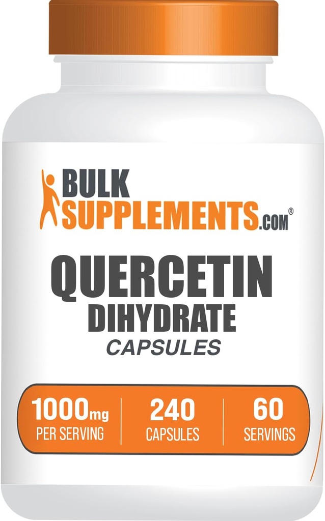 BulkSupplements.com Capsules dihydratées Quercetin - Suppléments Quercetin, Supplément antioxydants - 4 Capsules par portion, 240 Nombre (paquet de 1)