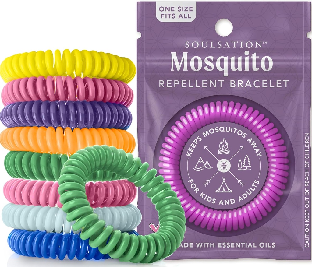 15 Pack Bracelets anti-moustiques, sans DEET pour les enfants et les adultes, Bandes emballées individuellement