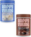 Happy Viking Vanilla and Chocolate Protein Powder, de Venus Williams, 20G Protein, Low Carb, Keto, Vegan, Sans gluten, Superfoods, Remplacement complet des repas, 2 conteneurs (24 oz. Chacun)