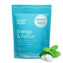 NeuroGum Energy Monnaies de caféine (180 pièces) - Sans sucre avec L-théanine + Caféine naturelle + Vitamine B12 & B6 - Nootropic Energy & Focus Supplément pour les femmes et les hommes - Keto & Vegan, Peppermint Flavor