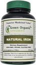 (Pack de 1) Fer de suppléments biologiques verts, 2000mg Capsules de fer biologiques, 90, faites à la main, végétalien, non OGM, et sans gluten Capsules de fer naturelles