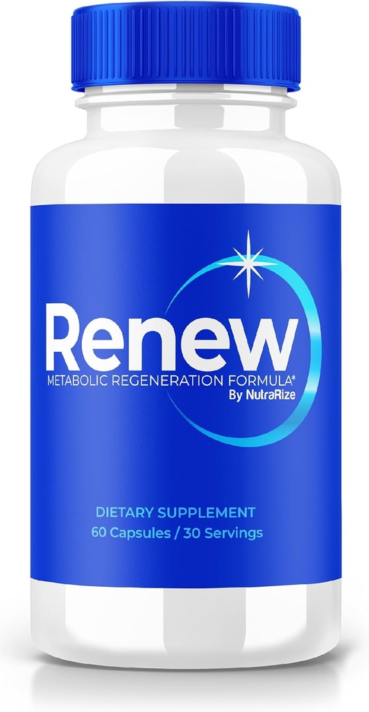 NutraRize Renew Capsules, Supplément alimentaire tout naturel 800MG Pills, Formule avancée pour l'énergie et pour soutenir le mode de vie actif, Re Nouvelles Pastillas Reviews (60 Capsules)