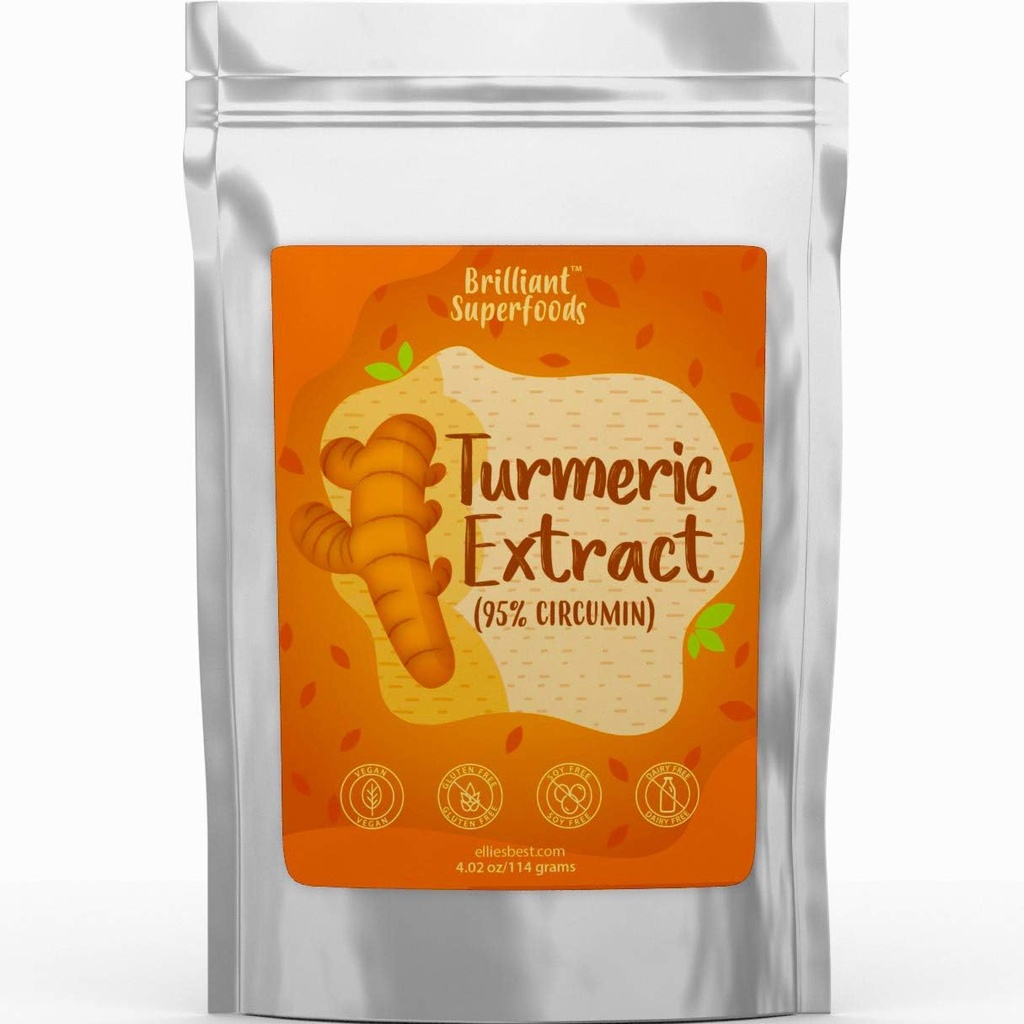 La meilleure poudre de crème curcumine à 95 % d'Ellie - Grand 4,02 oz - Un colorant naturel et un antioxydant super - Sans additifs non OGM
