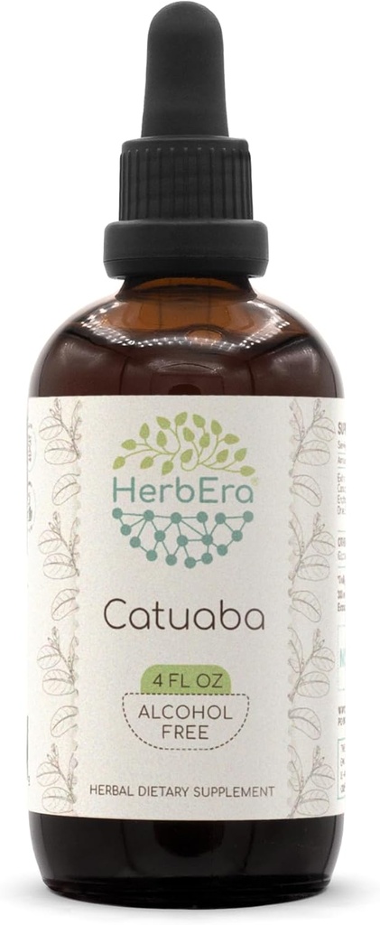Catuaba B120 Alcohol-Free Herbal Extract Tincture, Super-Concentrated Wildcrafted Catuaba (Trichilia catigua, Erythroxylum vacciniifolium) 4 fl oz