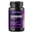 Sambucus Black Elderberry Capsules - Supplément de soutien immunitaire pour les adultes - 400mg d'extrait par portion pour le mieux-être global - Végétarien-Amis, Non-OGM, Non aromatisé - Compte 60, 2 mois d'approvisionnement