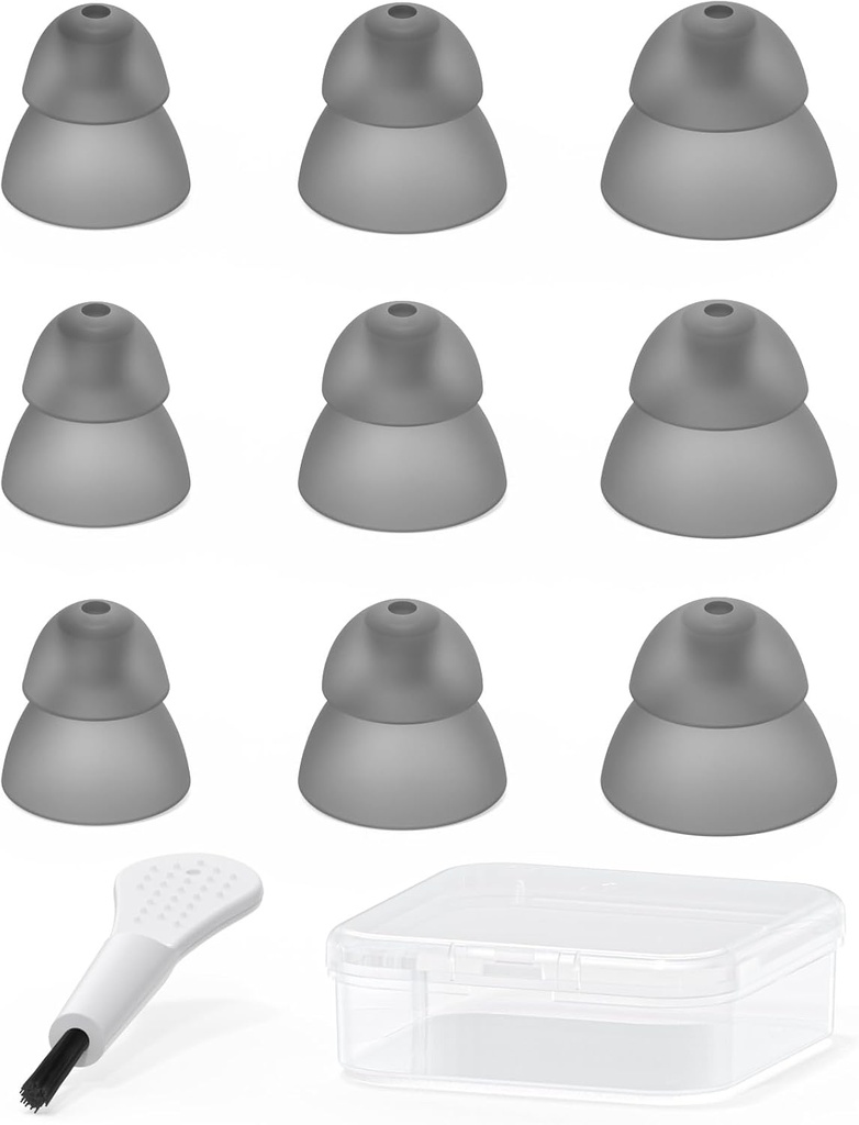 Hearing Aid Domes - Double Layer Closed Type Power Dome for Resound SureFit RIC and Open Fit BTE Hearing Amplifier Ear Tips Accessories with Carry Case (Trial Pack 9pcs)