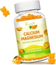 Gommies de zinc de magnésium de calcium avec vitamine D3 et K2, glycinate de magnésium à haute absorption Potassium pour l'humeur immune et calme, saveur orange végétalienne 60 Gommies