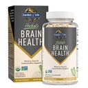 Supplément pour la santé du cerveau du jardin de la vie avec la Mane biologique et le curcuma, non-OGM, sans gluten, saveur de menthe - pour la mémoire, le focus et la fonction cérébrale saine