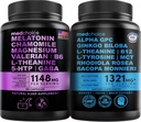 MEDCHOICE Sleep Melatonine (90ct) et Cerveau Nootropique (60ct) Supplément Bundle - Wellness Duo pour le sommeil, le cerveau, la concentration et l'humeur - Vegan, non-OGM, sans gluten